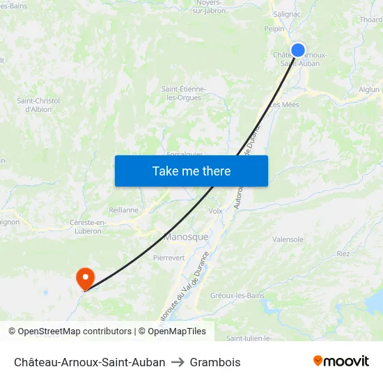 Château-Arnoux-Saint-Auban to Grambois map
