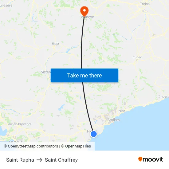 Saint-Rapha to Saint-Chaffrey map