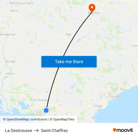 La Destrousse to Saint-Chaffrey map
