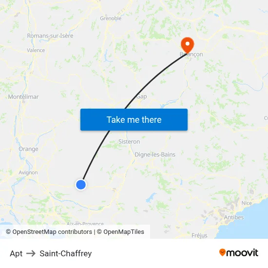 Apt to Saint-Chaffrey map