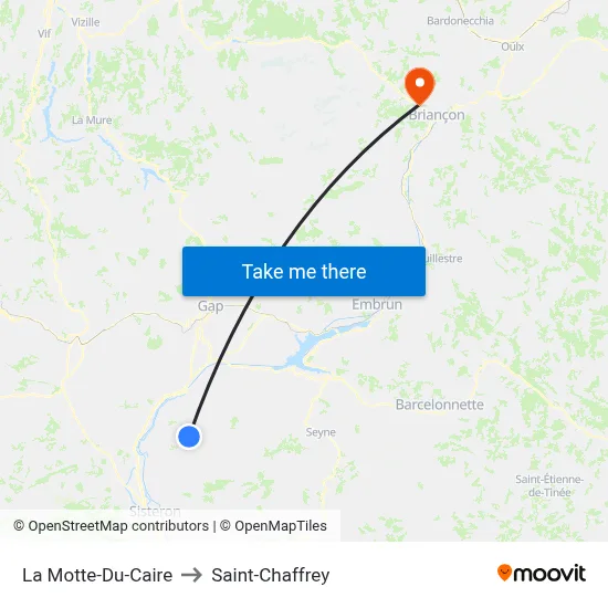 La Motte-Du-Caire to Saint-Chaffrey map