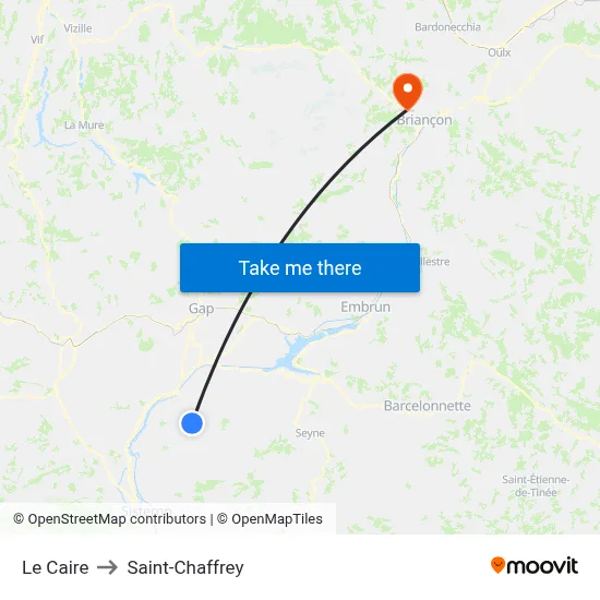 Le Caire to Saint-Chaffrey map