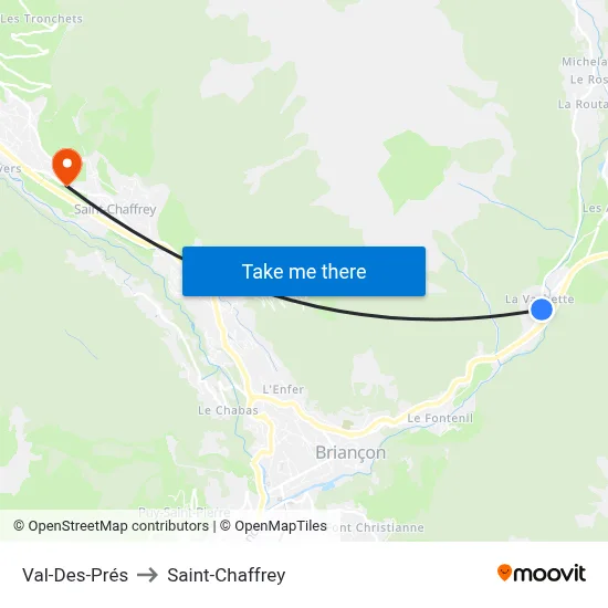 Val-Des-Prés to Saint-Chaffrey map