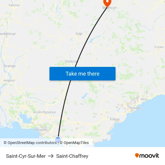 Saint-Cyr-Sur-Mer to Saint-Chaffrey map