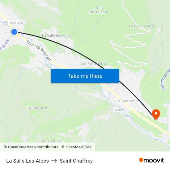La Salle-Les-Alpes to Saint-Chaffrey map