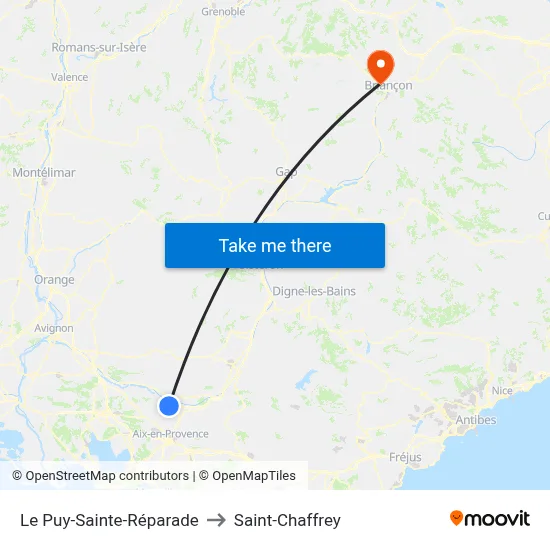 Le Puy-Sainte-Réparade to Saint-Chaffrey map