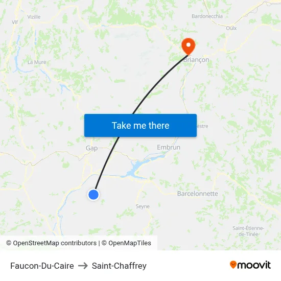 Faucon-Du-Caire to Saint-Chaffrey map