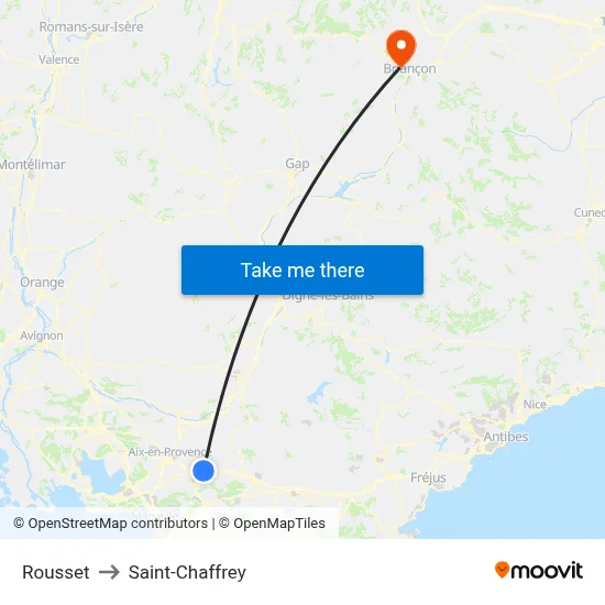 Rousset to Saint-Chaffrey map