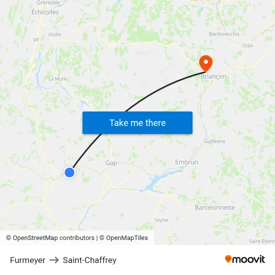 Furmeyer to Saint-Chaffrey map