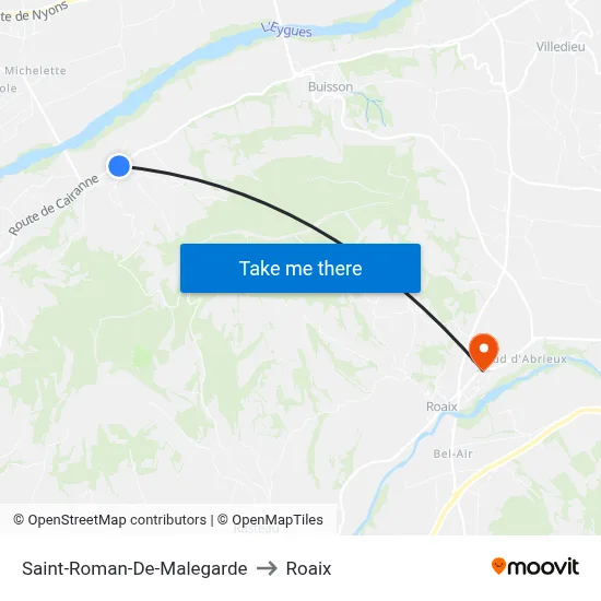 Saint-Roman-De-Malegarde to Roaix map