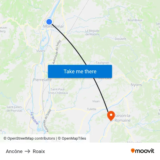 Ancône to Roaix map