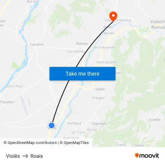 Violès to Roaix map
