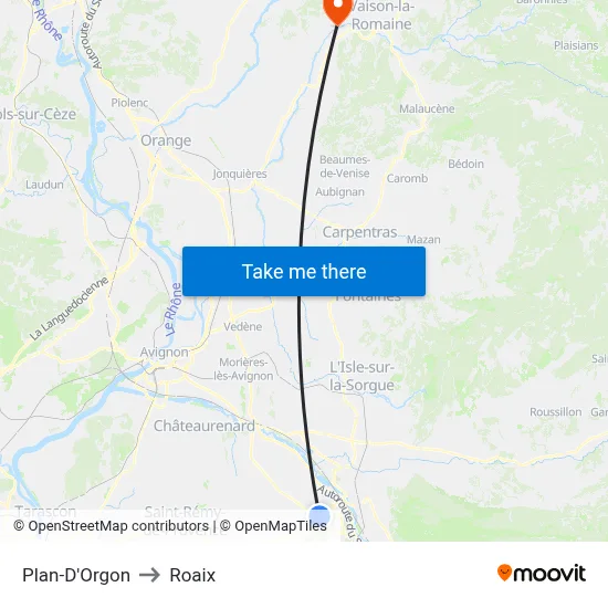 Plan-D'Orgon to Roaix map