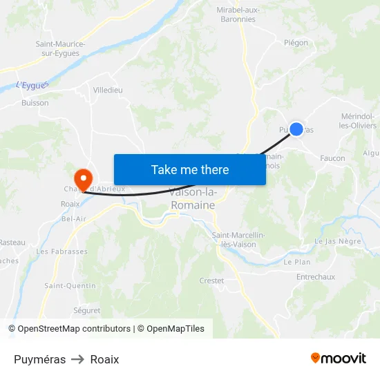 Puyméras to Roaix map