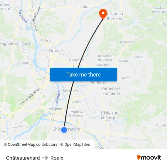 Châteaurenard to Roaix map