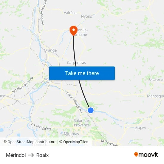 Mérindol to Roaix map