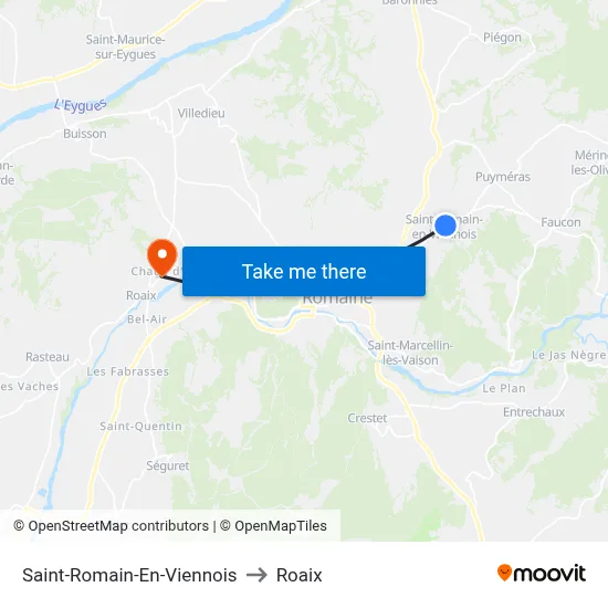 Saint-Romain-En-Viennois to Roaix map
