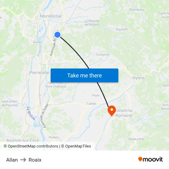 Allan to Roaix map