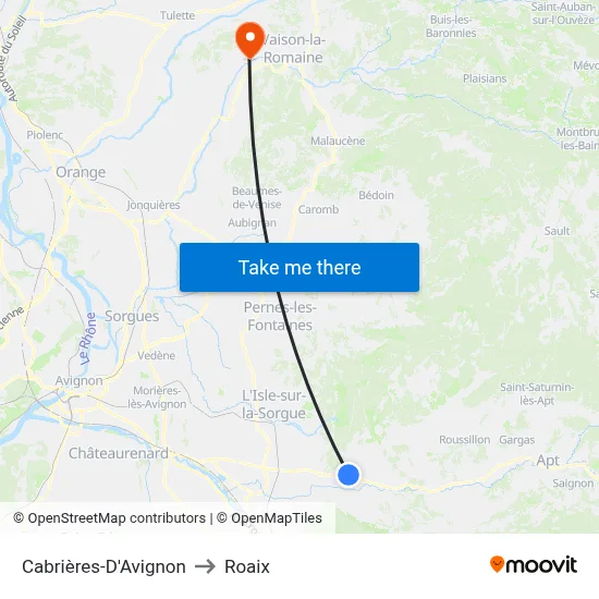 Cabrières-D'Avignon to Roaix map