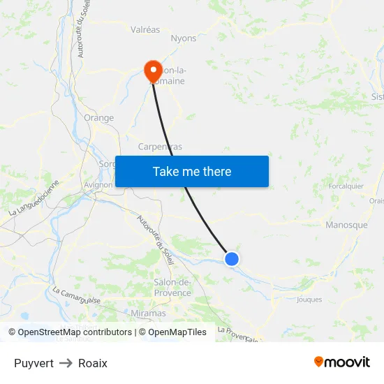 Puyvert to Roaix map