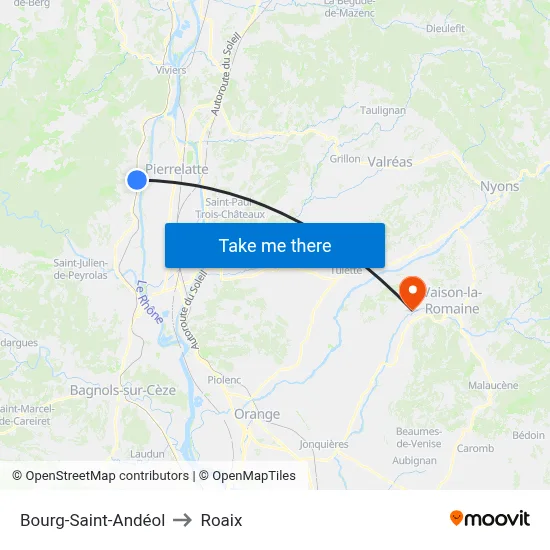 Bourg-Saint-Andéol to Roaix map