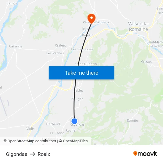 Gigondas to Roaix map