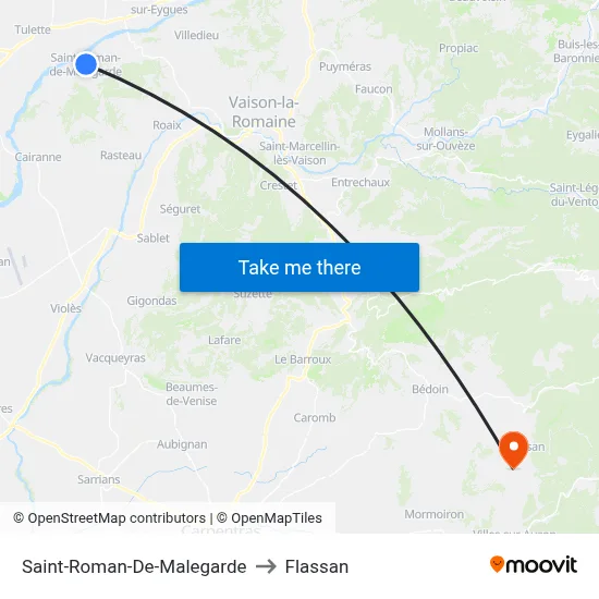 Saint-Roman-De-Malegarde to Flassan map