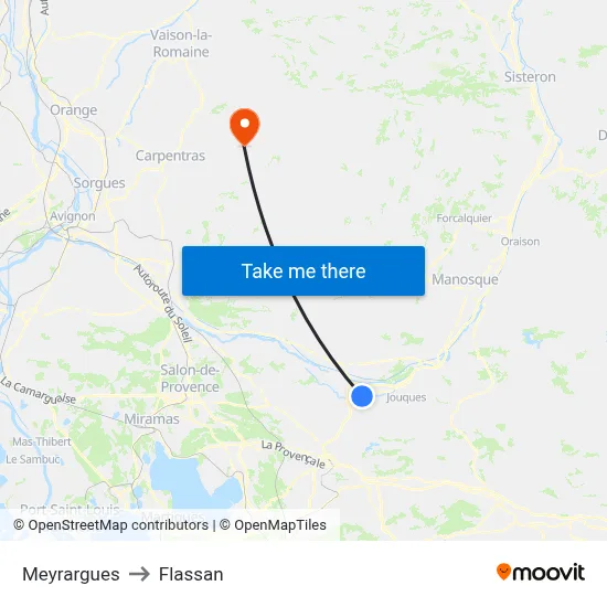 Meyrargues to Flassan map