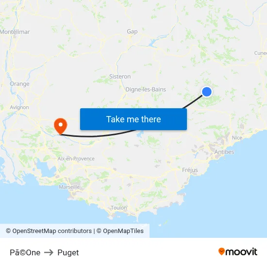 Pã©One to Puget map