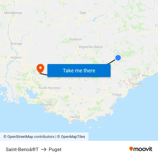 Saint-Benoã®T to Puget map