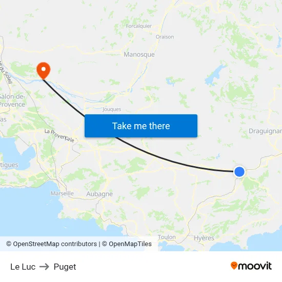 Le Luc to Puget map