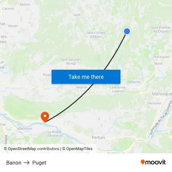 Banon to Puget map