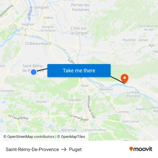 Saint-Rémy-De-Provence to Puget map
