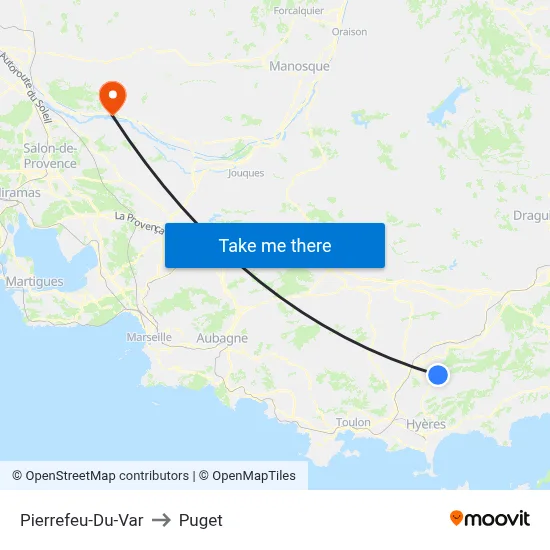 Pierrefeu-Du-Var to Puget map