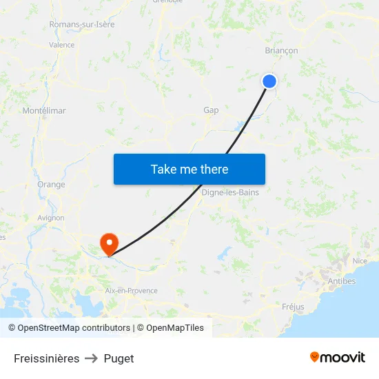 Freissinières to Puget map