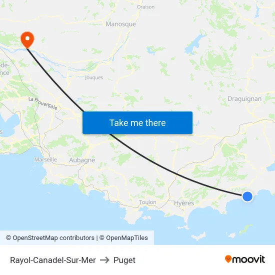Rayol-Canadel-Sur-Mer to Puget map