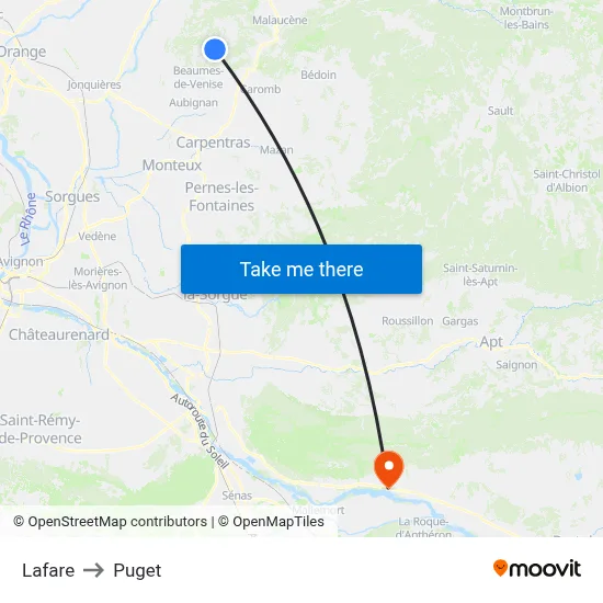 Lafare to Puget map