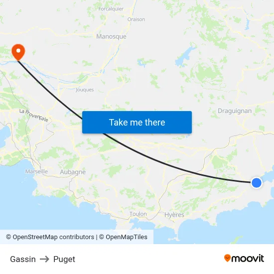 Gassin to Puget map