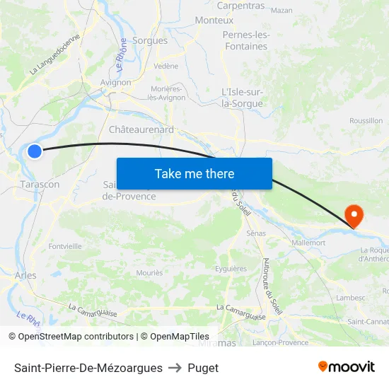 Saint-Pierre-De-Mézoargues to Puget map