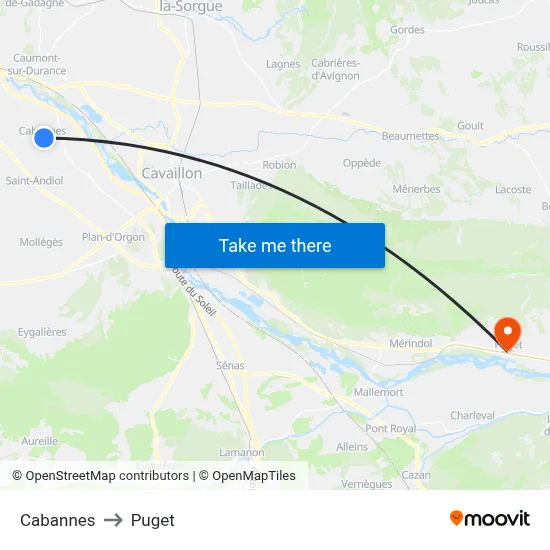 Cabannes to Puget map