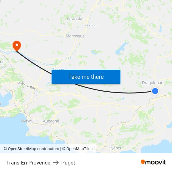 Trans-En-Provence to Puget map