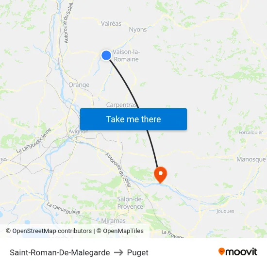 Saint-Roman-De-Malegarde to Puget map