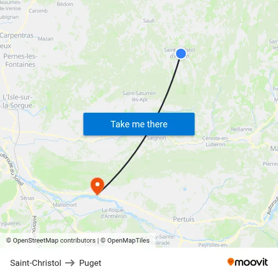 Saint-Christol to Puget map