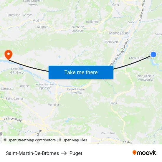 Saint-Martin-De-Brômes to Puget map