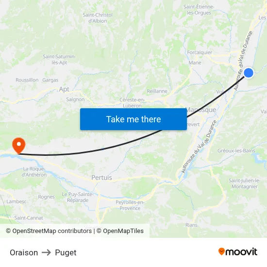 Oraison to Puget map