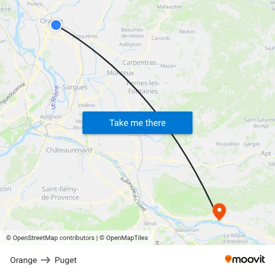Orange to Puget map