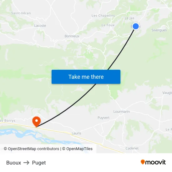 Buoux to Puget map