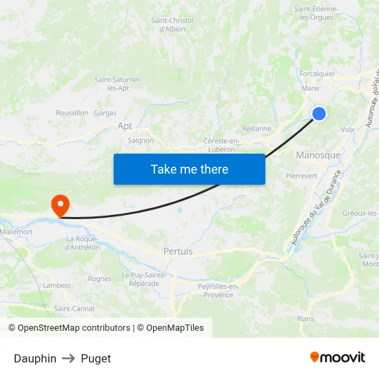 Dauphin to Puget map