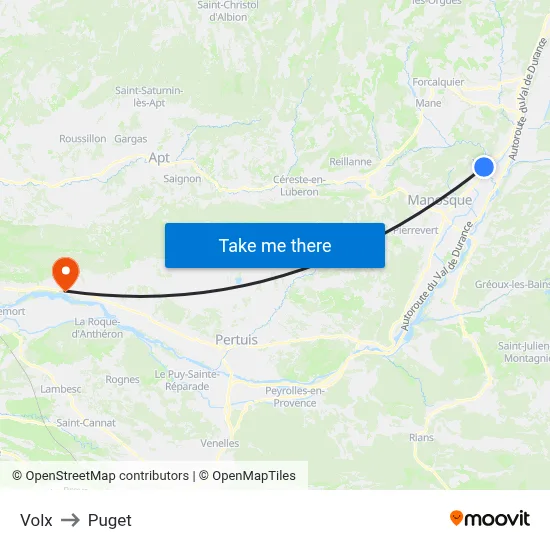 Volx to Puget map