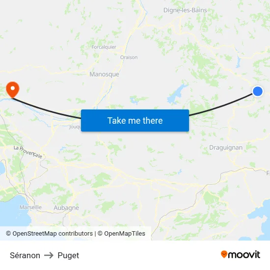 Séranon to Puget map